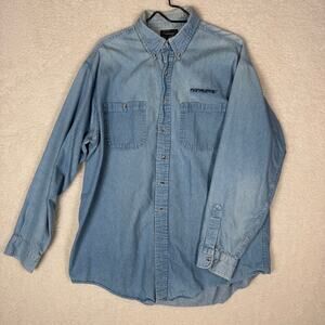 Vantage Custom Classics Evinrude Denim Shirt‎ Mens XL 90s Boating Sport